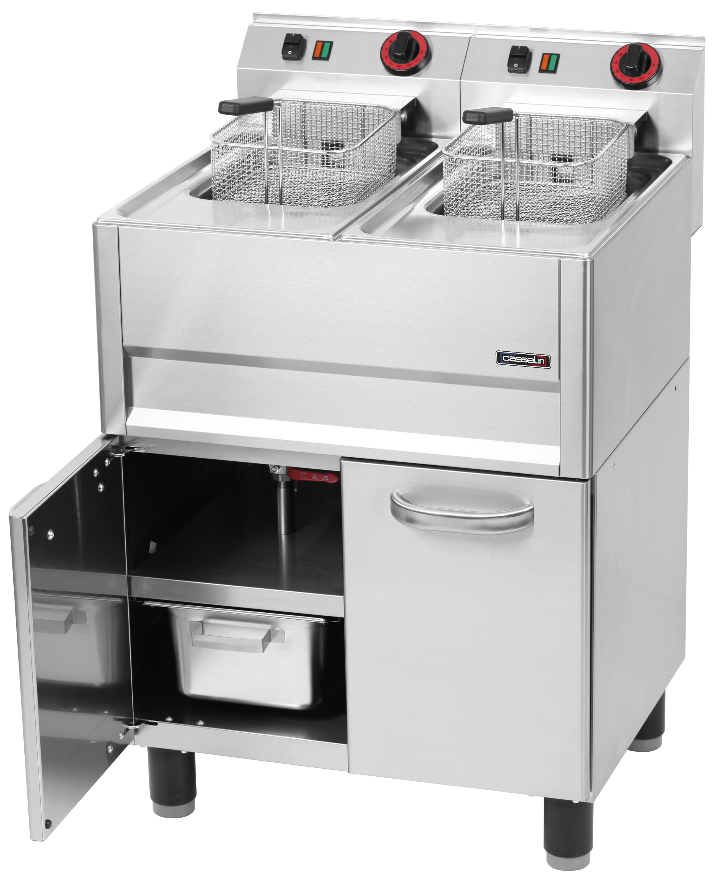 Friteuse électrique 2 x 8 litres avec soubassement 66