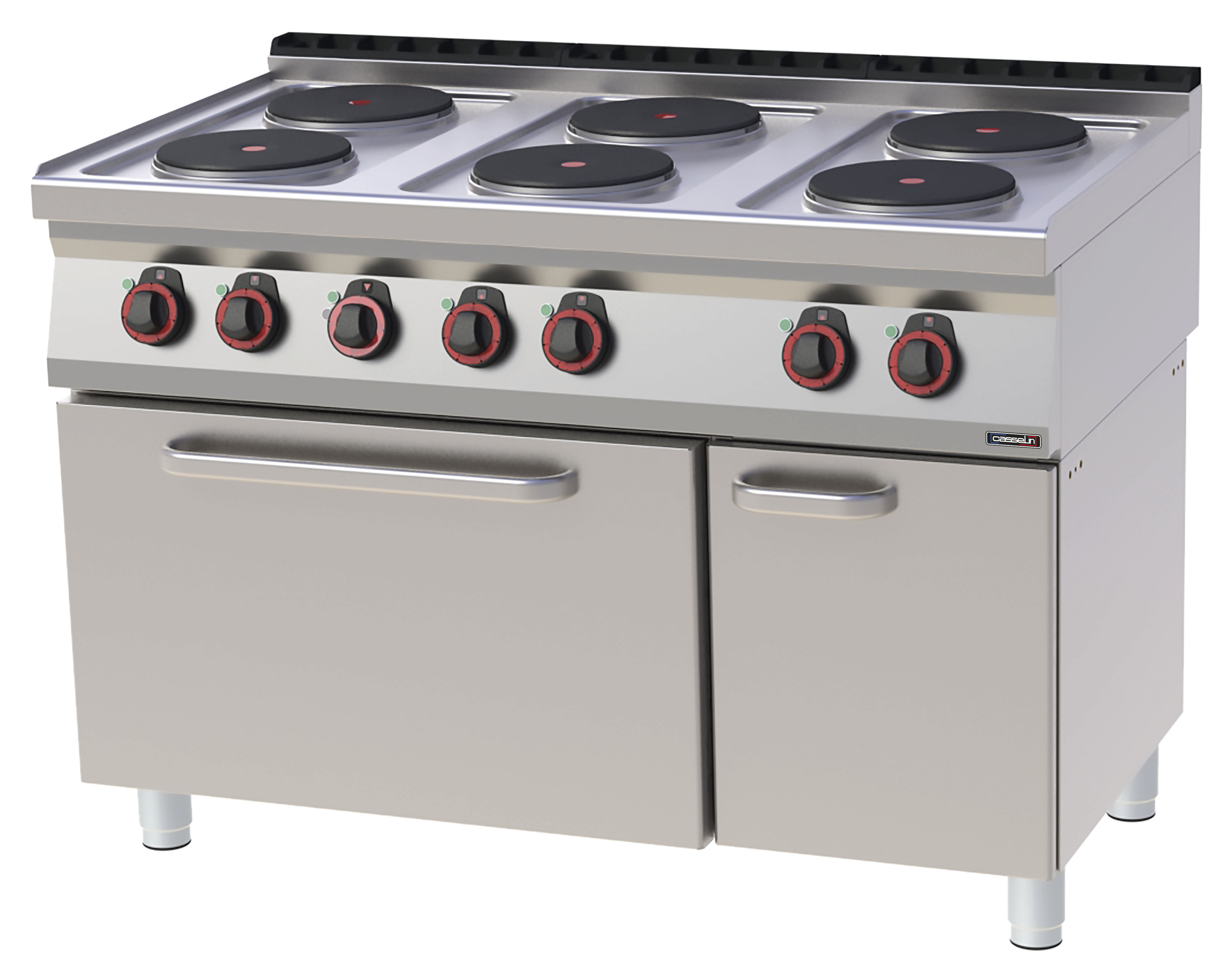 Fourneau électrique 6 feux avec four électrique ventilé GN 1/1 120