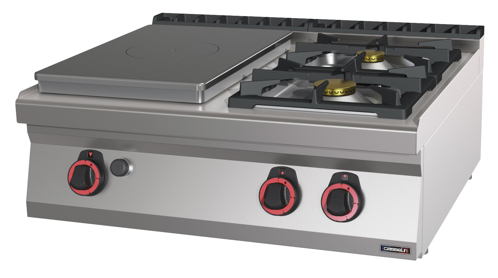 Fourneau gaz à poser 2 feux + 1 plaque coup de feu 80