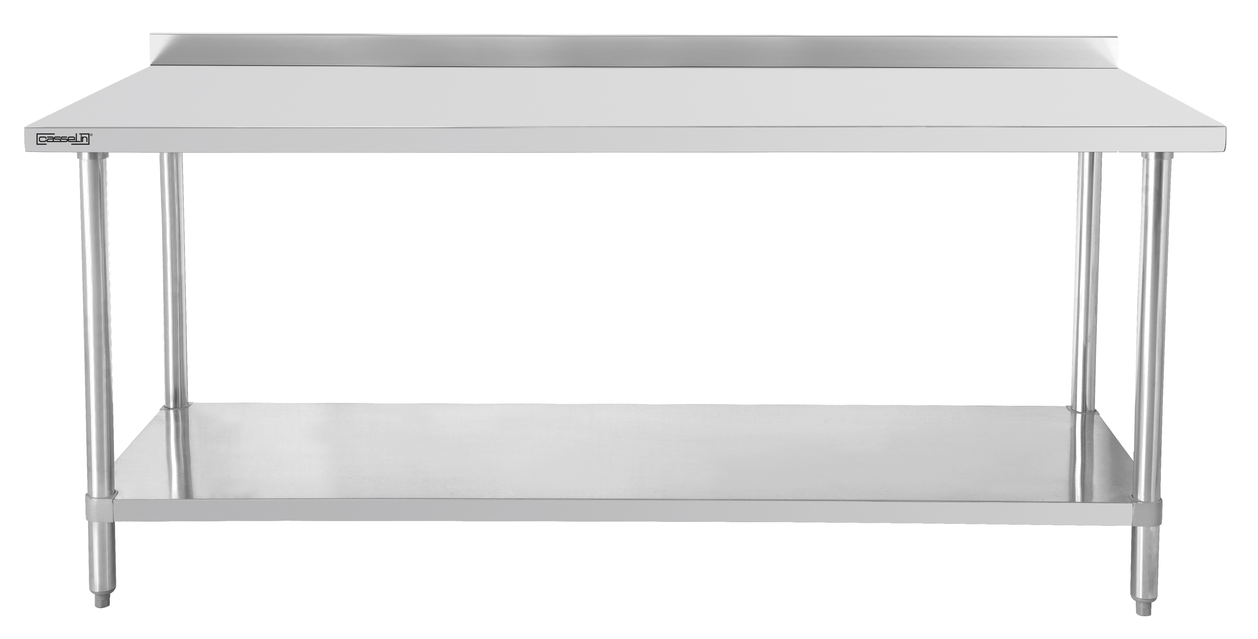 Table de travail inox 700 avec dosseret et étagère 800 mm