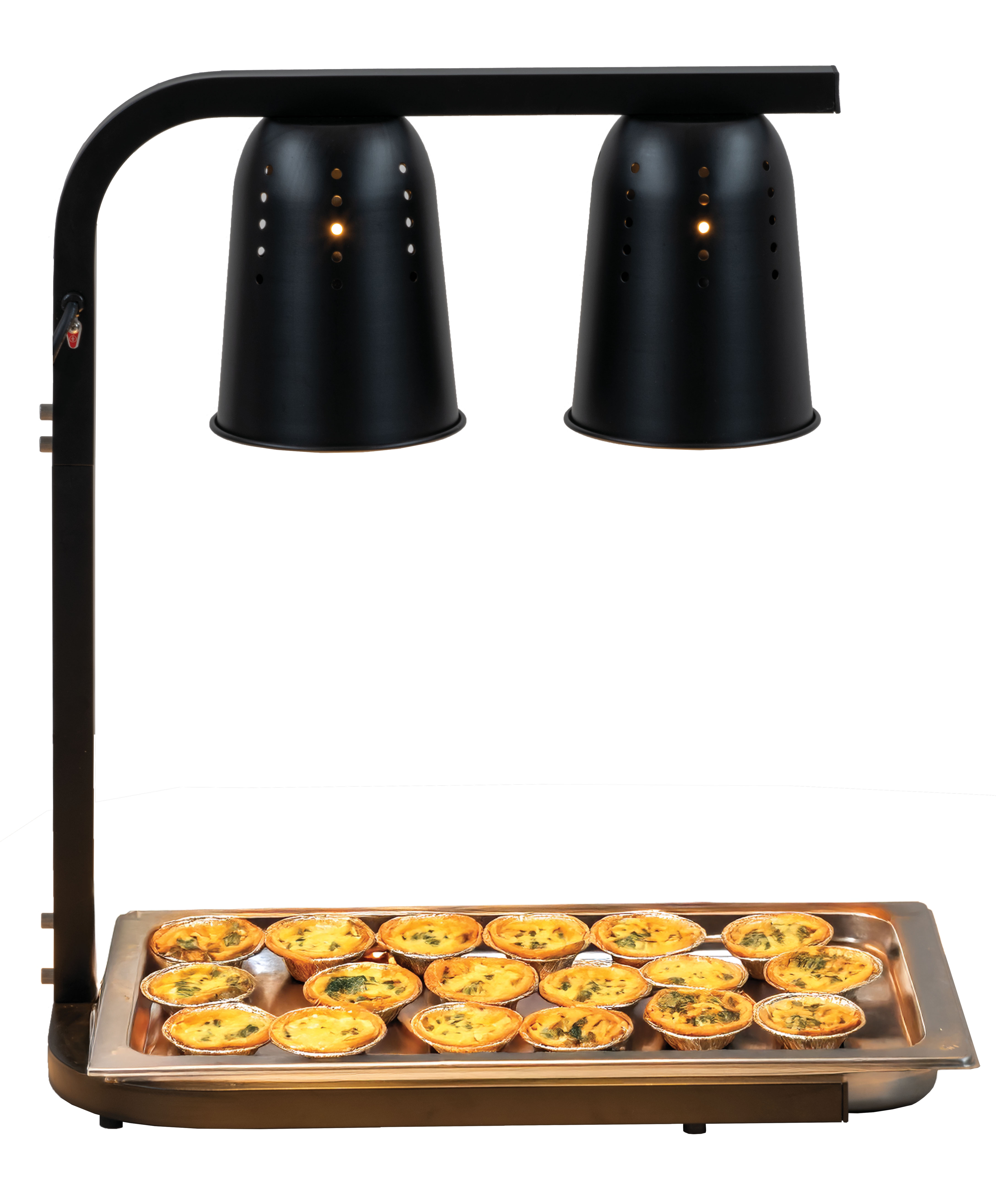 Pont chauffant 2 lampes infrarouges noir