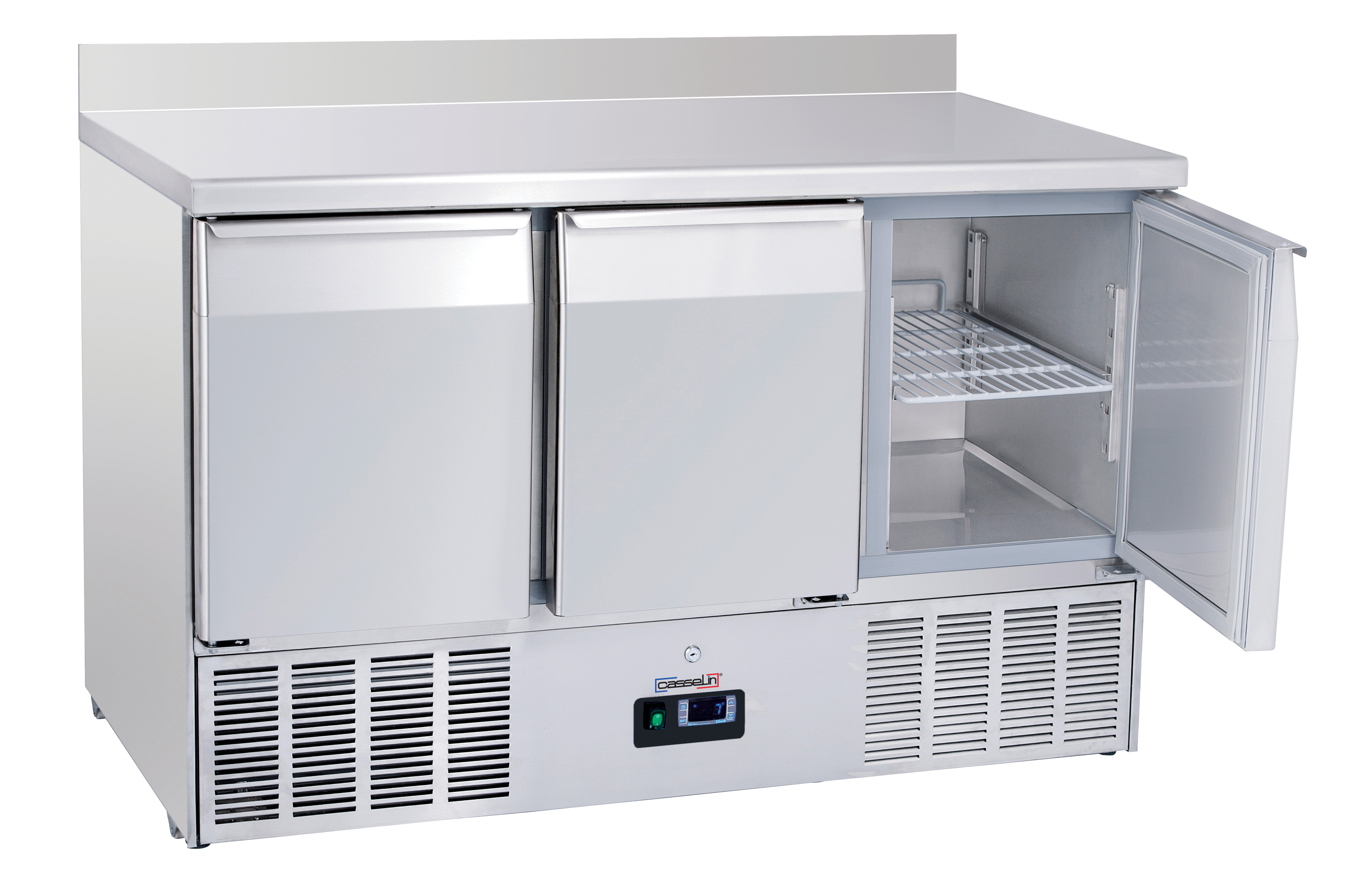 Saladette avec dosseret 3 portes GN 1/1