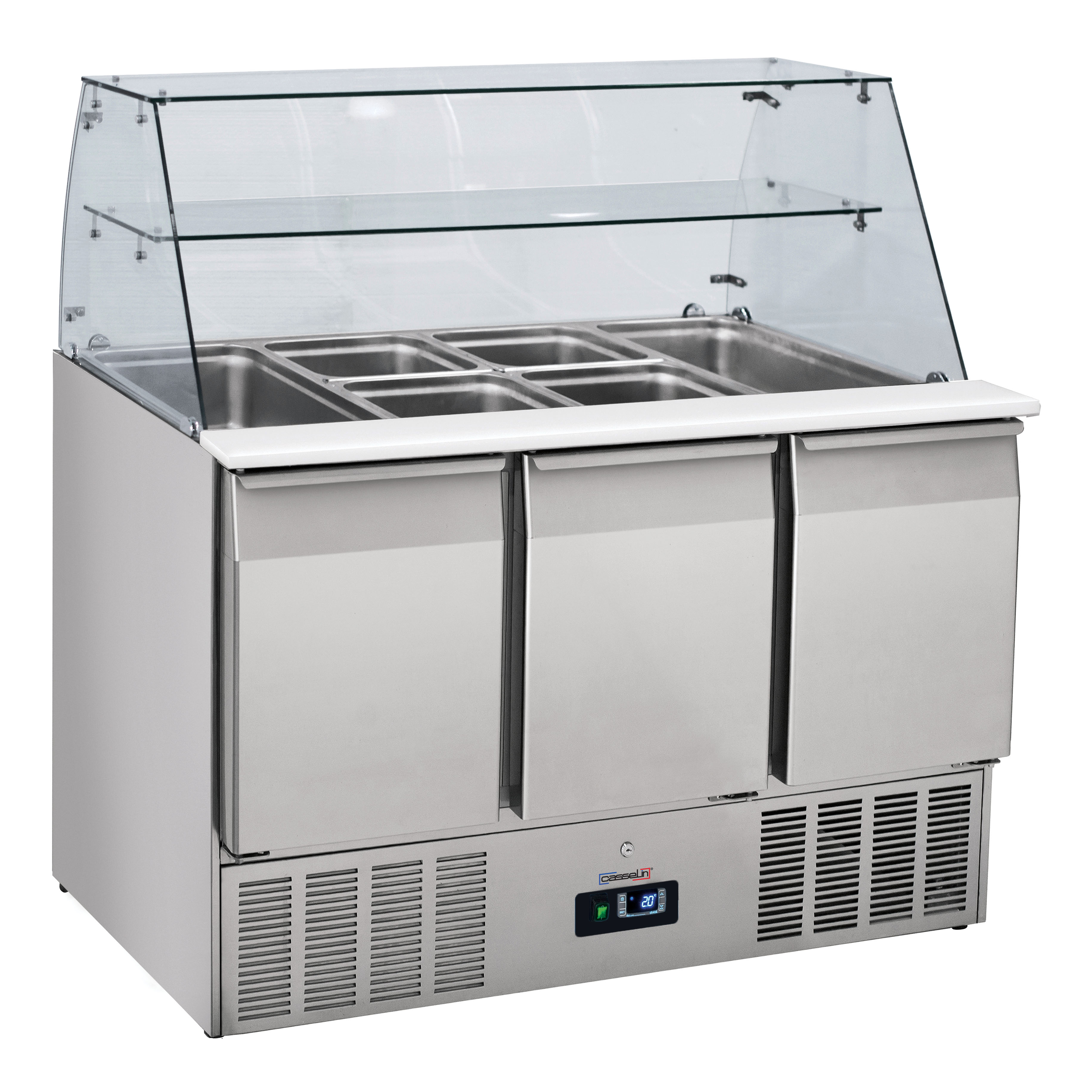 Saladette vitrée 3 portes GN 1/1